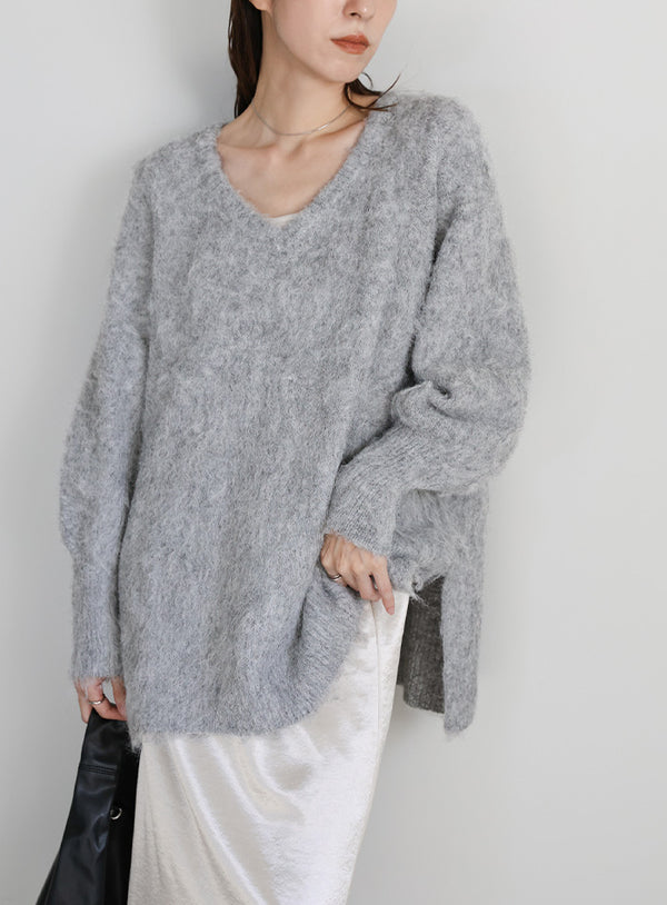 モヘアタッチ2WAYオーバーニット