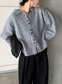 ボタンアップポロカーディガン