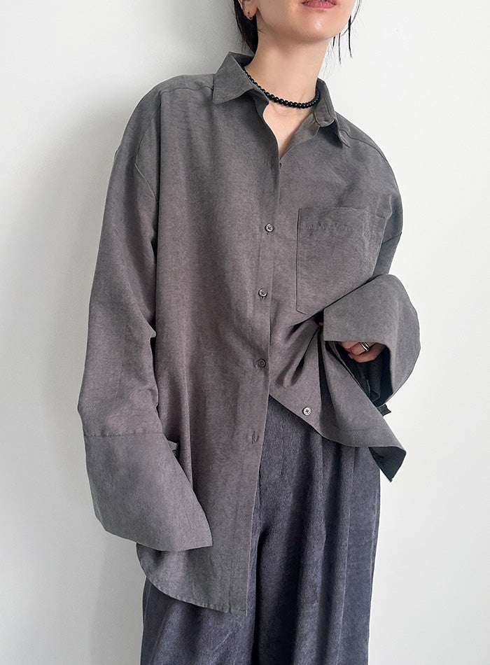 カフスデザインオーバーサイズシャツ【by SON】 – SELECT MOCA