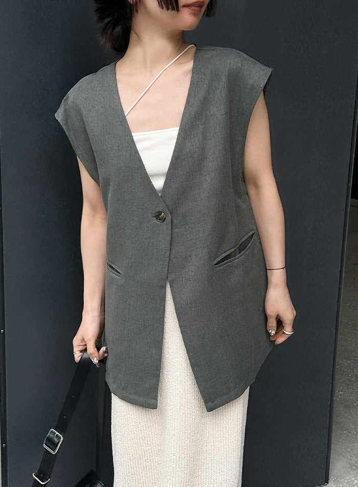 select moca【美品】 ベージュ オーバーサイズ ノーカラー セット ノーカラーベスト【by SON】【SALE】 – SELECT MOCA