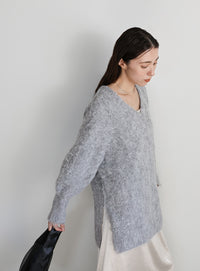 モヘアタッチ2WAYオーバーニット