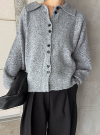 ボタンアップポロカーディガン