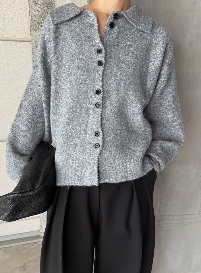 ボタンアップポロカーディガン