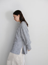 モヘアタッチ2WAYオーバーニット