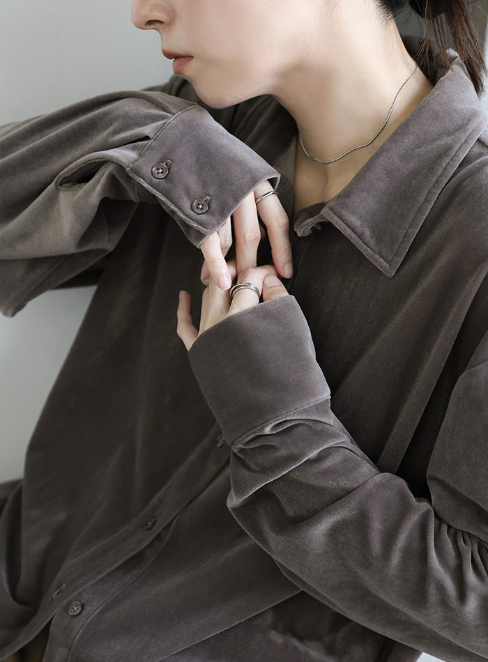 カットベロアシャツ