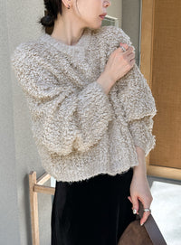 ループヤーンニットショートカーディガン【by SON】