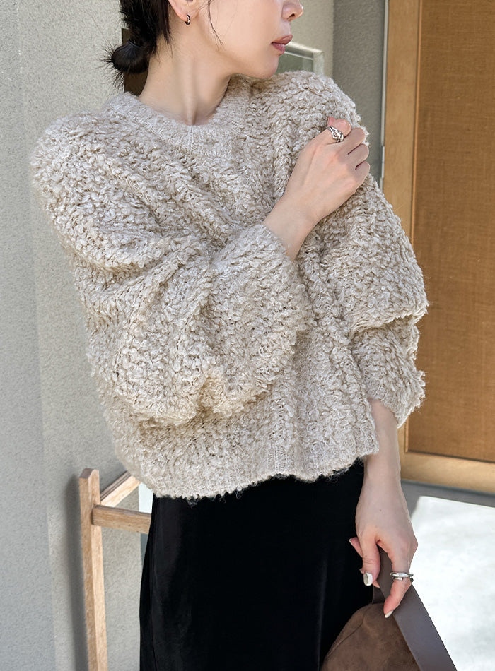 ループヤーンニットショートカーディガン【by SON】