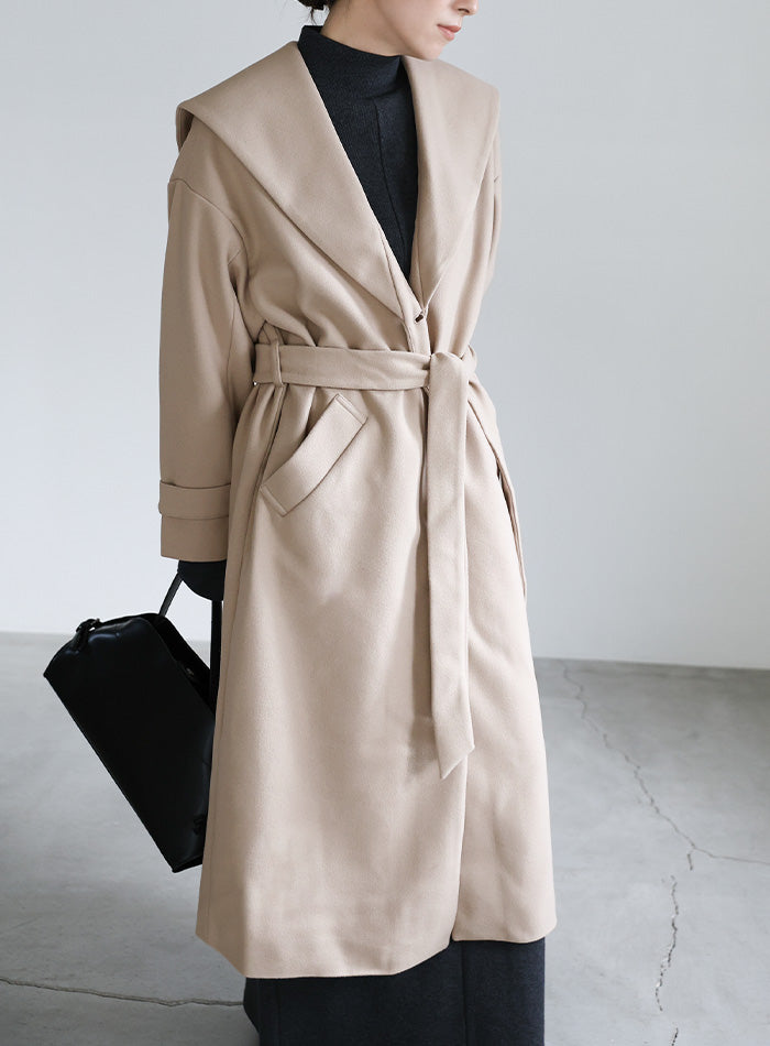 セーラーカラーニットモッサライトロングコート