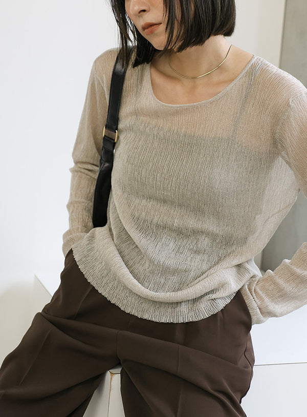 バックスリットシアーカットソー