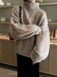 ローゲージハイネックオーバーボリュームスリーブニット【by SON】