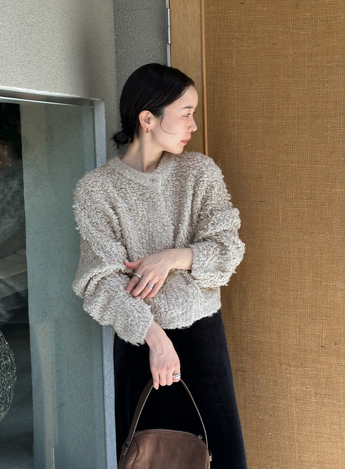 ループヤーンニットショートカーディガン【by SON】