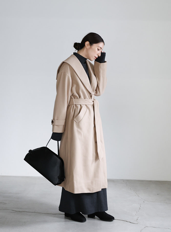 セーラーカラーニットモッサライトロングコート