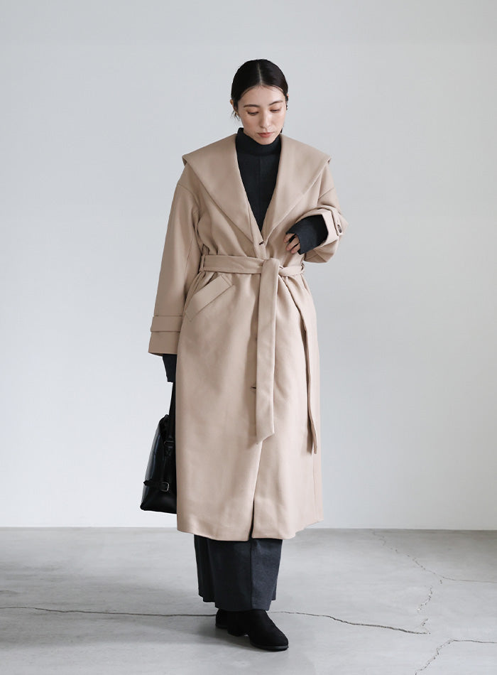 セーラーカラーニットモッサライトロングコート