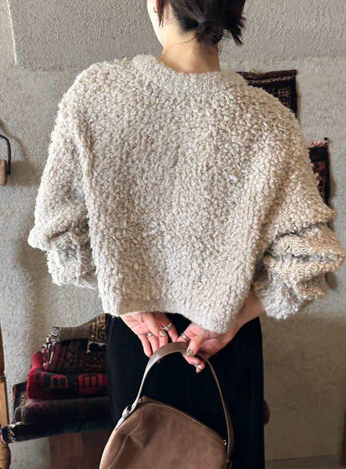 ループヤーンニットショートカーディガン【by SON】