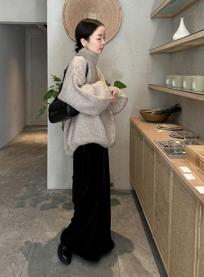 ローゲージハイネックオーバーボリュームスリーブニット【by SON】