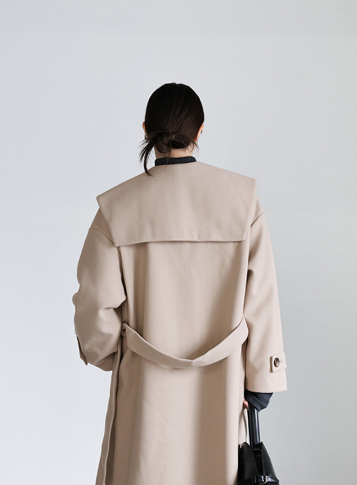 セーラーカラーニットモッサライトロングコート