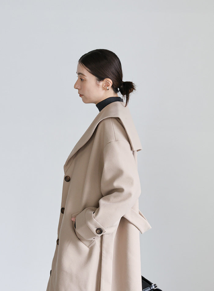 セーラーカラーニットモッサライトロングコート