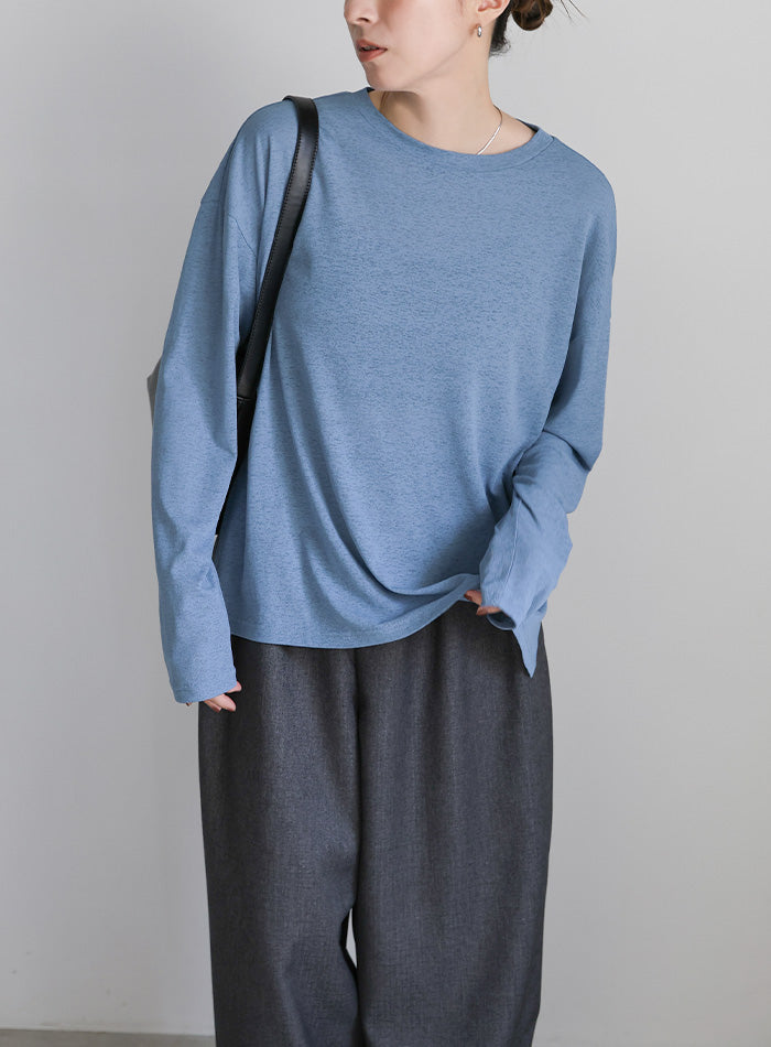 スラブシアークルーネックトップス – SELECT MOCA