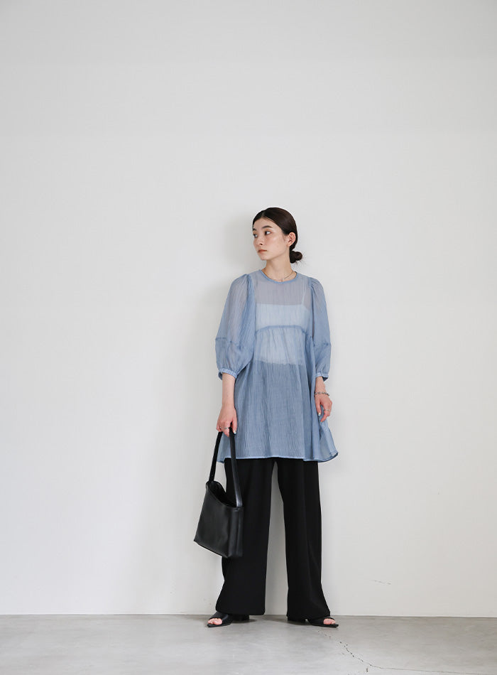 ボリュームスリーブシアーチュニック【SALE】