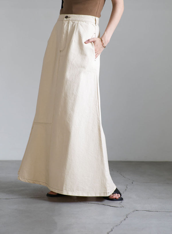 アシンメトリーステッチデニムマーメイドスカート【SALE】