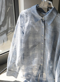 チェックレースオーバーシャツ