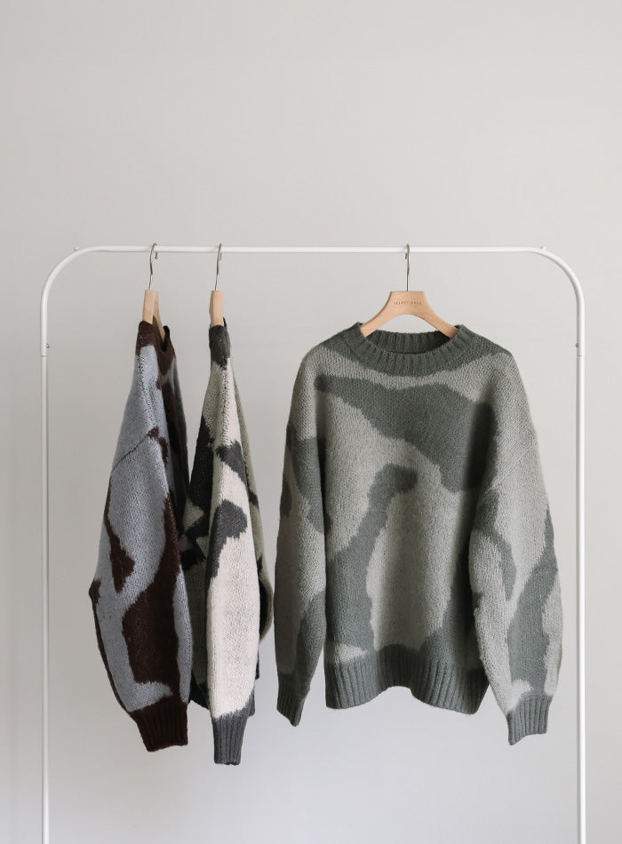 ニュアンス柄シャギーニット