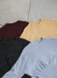 フェザーニットクルーネックトップス