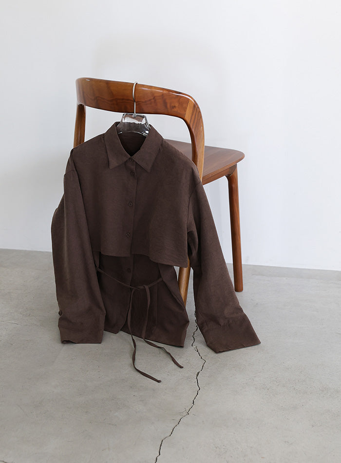 キャミレイヤードショートシャツ