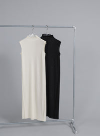 【Et】2Way Sheer Net Mock Neck Onepiece