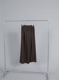 【Et】Twill Gathered Easy Wide Pants