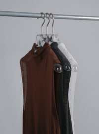 【Et】Mock Neck Sleeveless Knit Tops