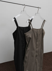 【Et】Nuanced wide-leg Salopette