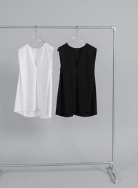 【Et】Keyneck Shoulder Tuck Tops