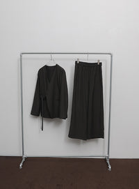 【Et】Collarless Wrap Jacket