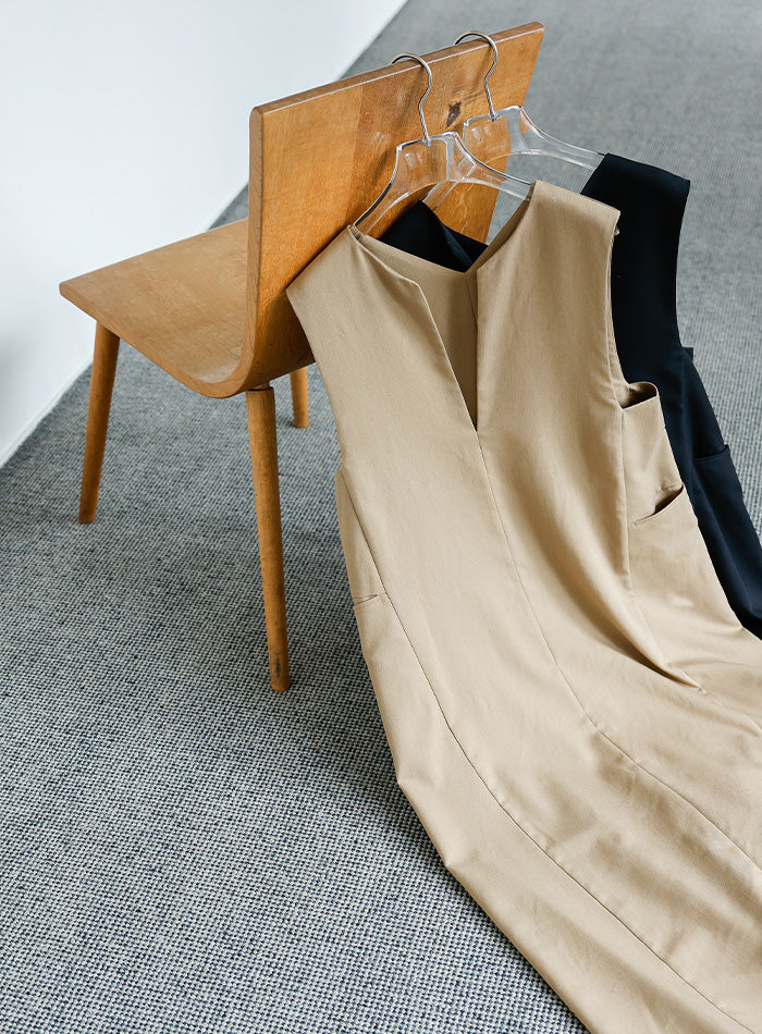 【Et】キーネックロングワンピース
