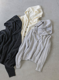 フーディーニットカーディガン