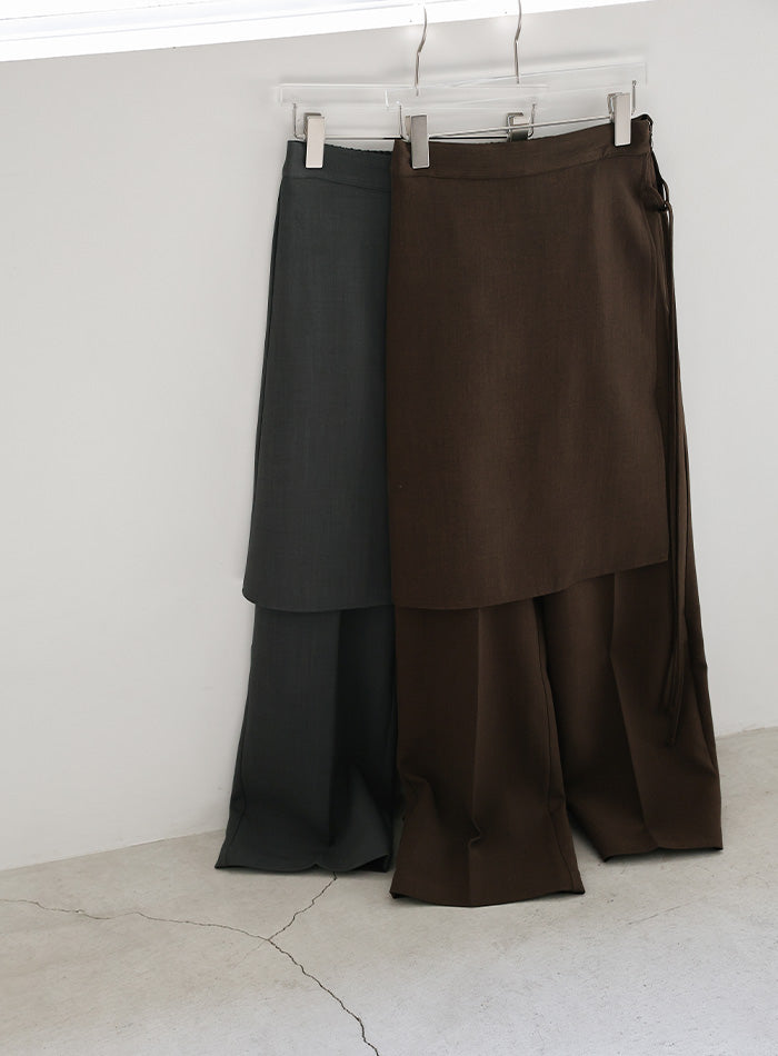 ラップスカートレイヤードスラックス