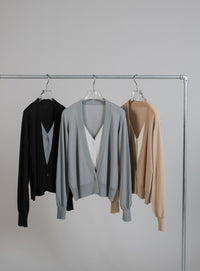 【Et】Layered Knit Cardigan