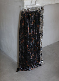 タイダイベロアナロースカート