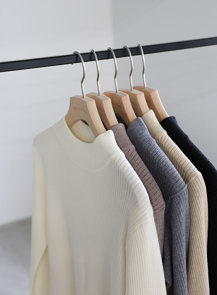 スリーブスリットプチハイリブニット