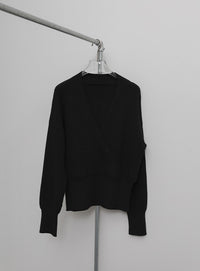 【Et】Wrap Knit Top