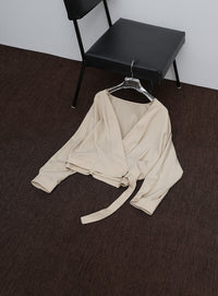 【Et】Belted Wrap Blouse