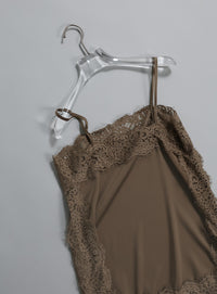 【Et】Lace Satin Camisole