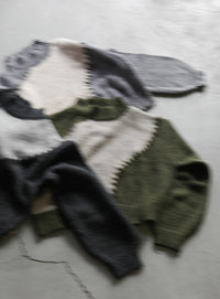 ハンドステッチバイカラーニット【SALE】