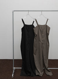 【Et】Nuanced wide-leg Salopette
