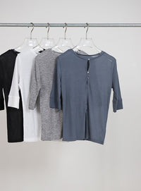 シアーテレコボタンアップトップス