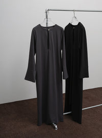 【Et】Botton Design Cut georgette I-line Onepiece