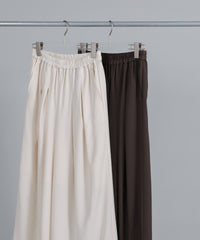 【Et】Twill Gathered Easy Wide Pants