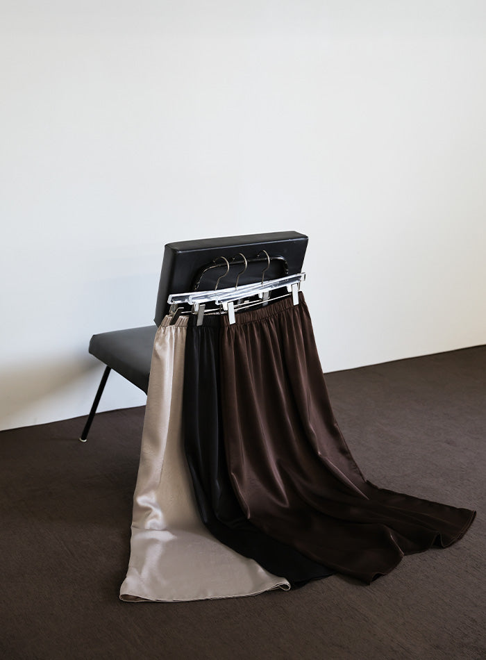 【Et】Satin Washer Narrow Skirt