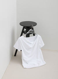 ドレープネックハーフスリーブTシャツ
